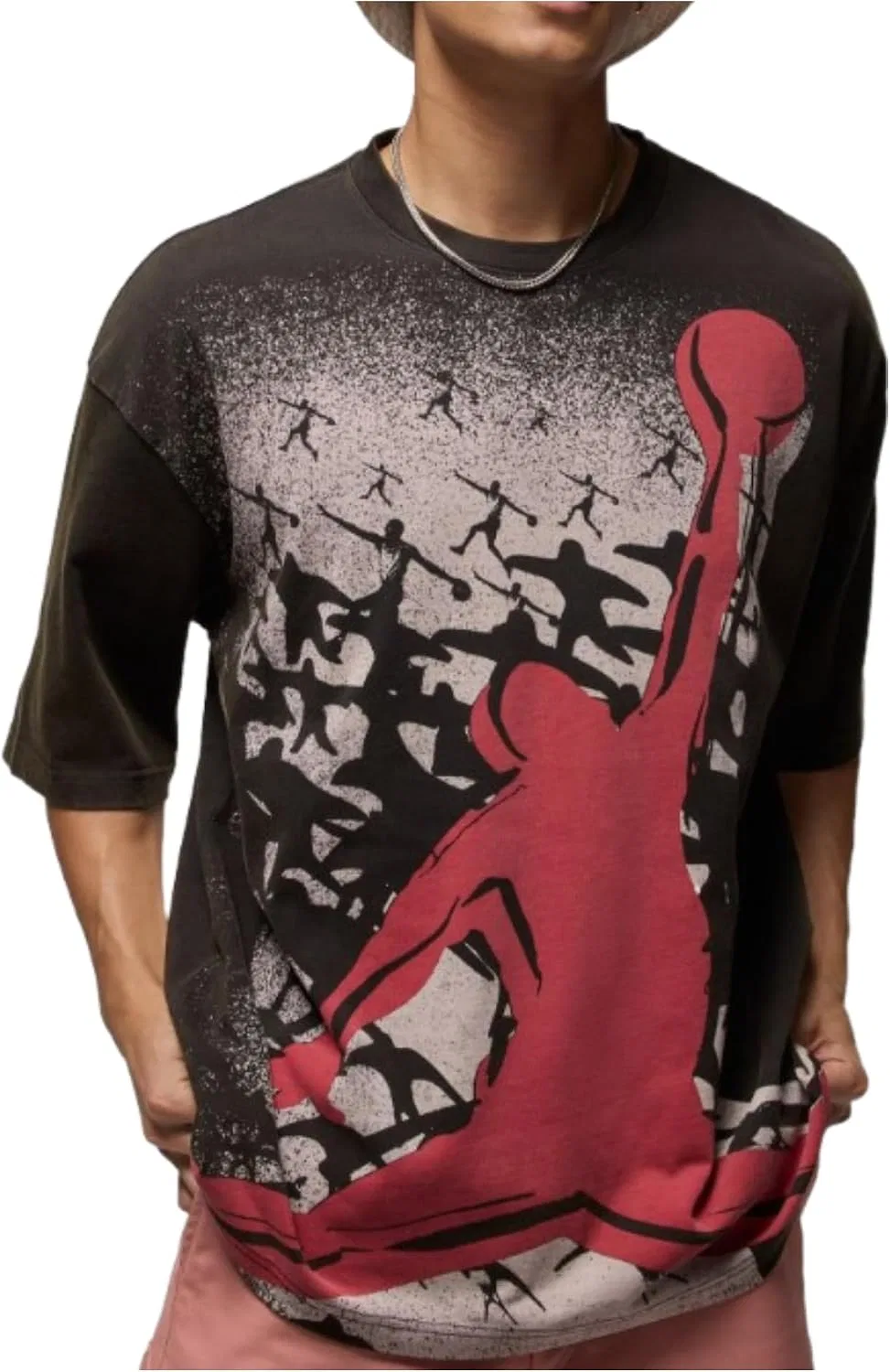 Мужская оверсайз футболка Hq8982 Nike, Black/Gym Red/Gym Red