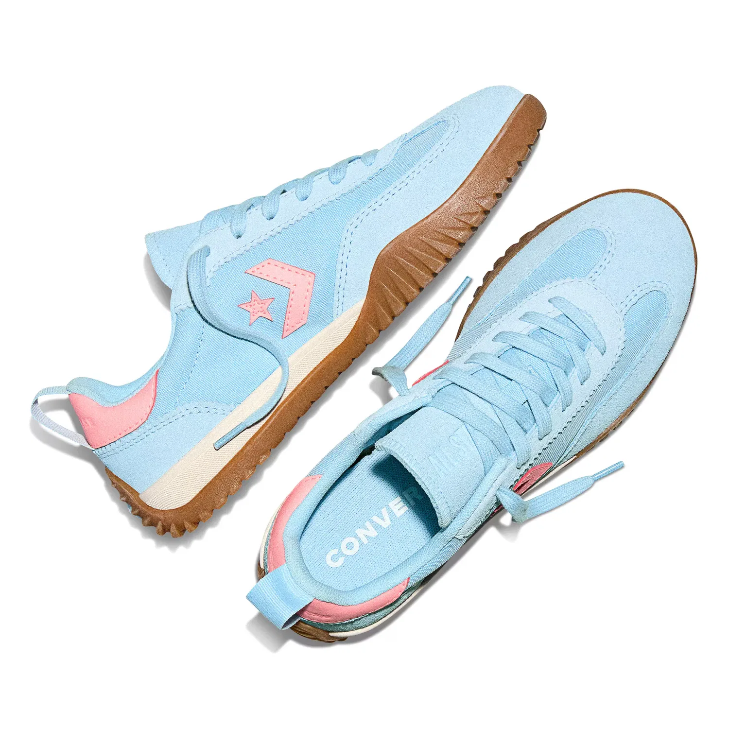 Детские кроссовки для мальчиков с верхом из нейлона Run Star Trainer Seasonal Color Converse, Azul Celeste — фото 4