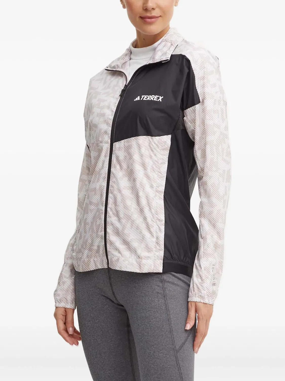 Куртка с панелями и узором Adidas, слоновая кость