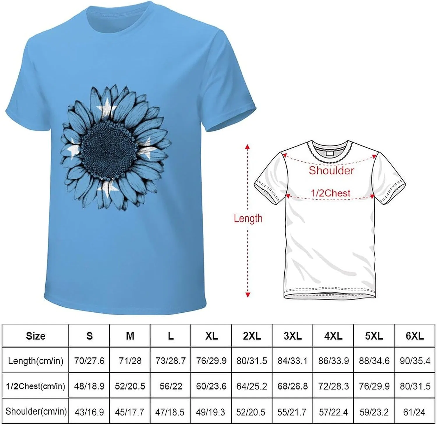 Мужская классическая футболка с принтом флага Micronesia Generic, Medium Blue-style — фото 2