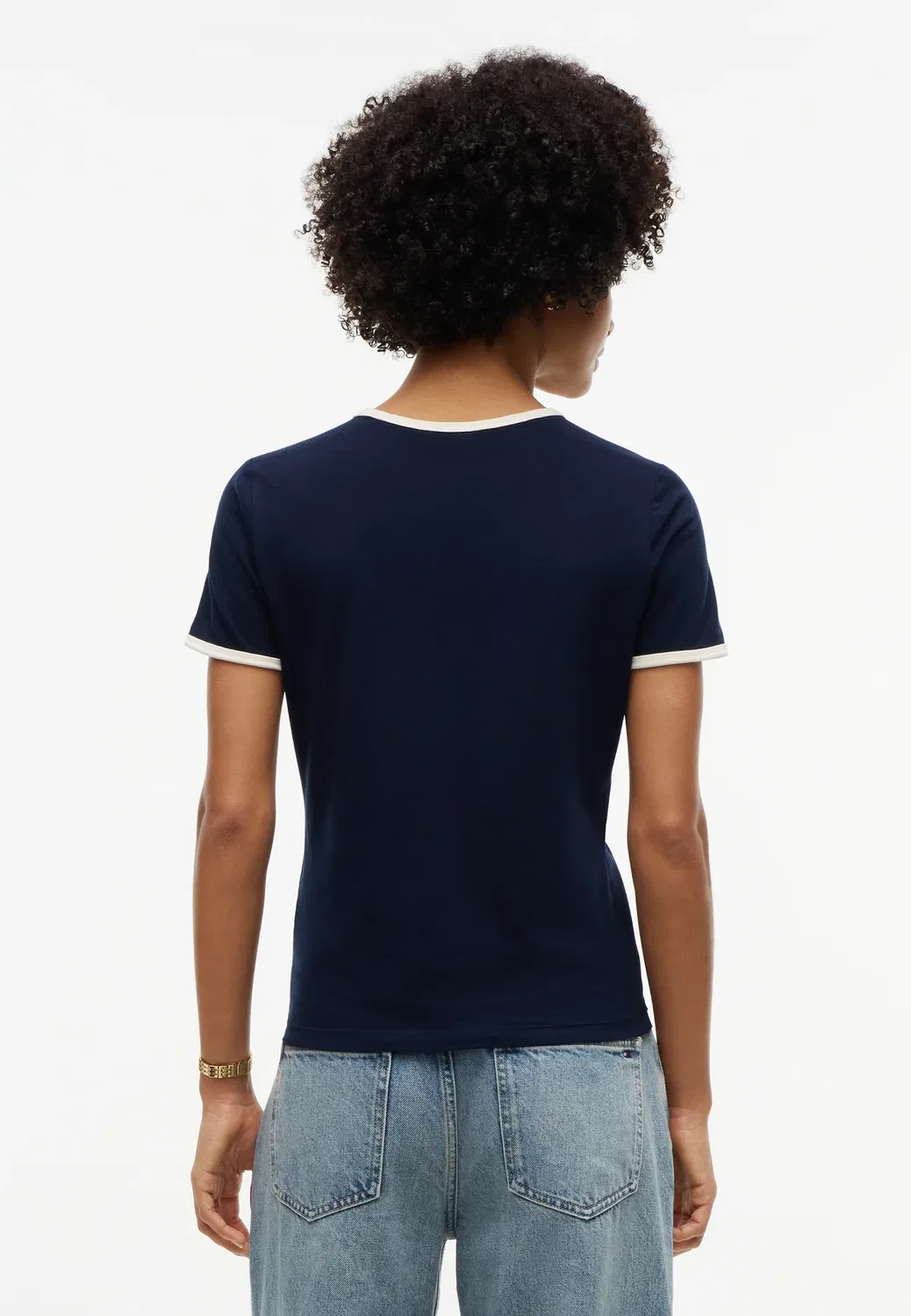 Футболка Varsity flock c-nk slim s/s tee - с принтом Tommy Hilfiger, Dark Blue — фото 3