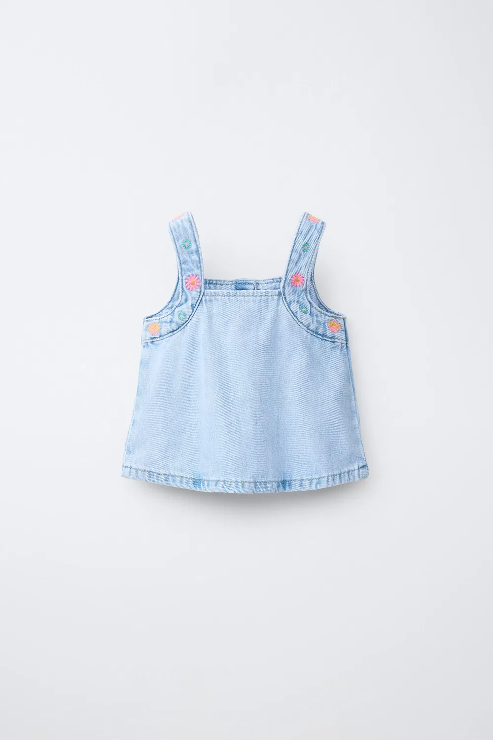 Джинсовый топ с вышивкой ZARA, Blue — фото 2