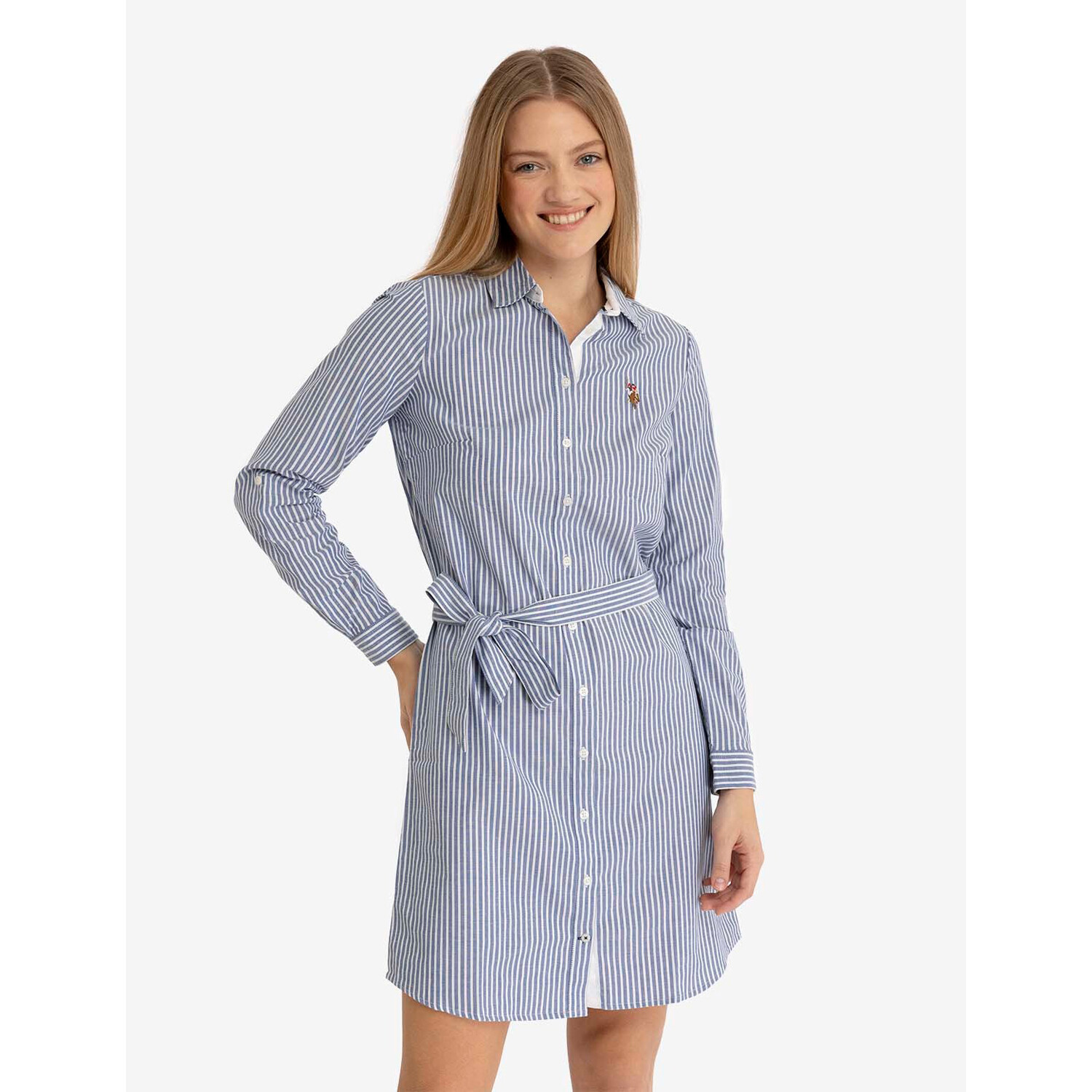 

Платье U.S. Polo Assn. Striped Multi-Colored Logo Oxford, синий