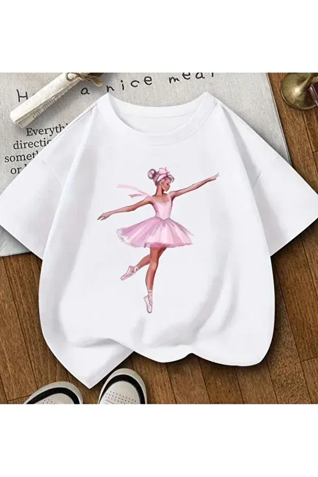 Детская футболка для девочек с принтом Ballerina Girl Bebeğime Çorap, White