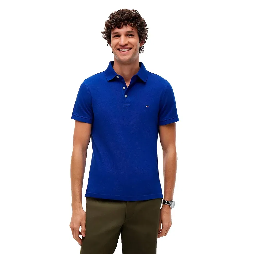 Мужское поло с коротким рукавом 1985 Slim Fit Tommy hilfiger, Blue