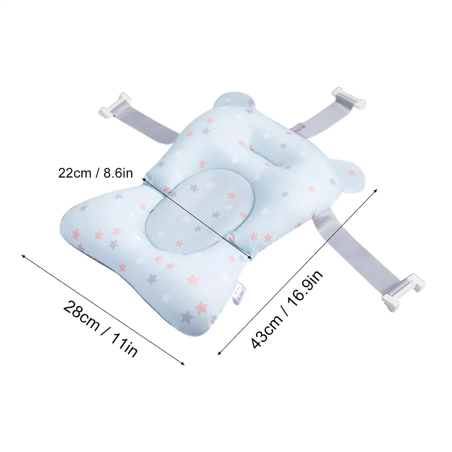 Бат-подушка для купания, Универсальная, 43x28x22 см, Baby Light Blue Breath Trumpet Générique — фото 4