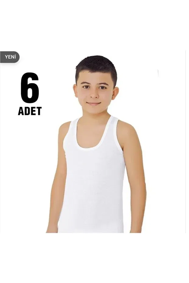 Детское для мальчиков хлопковое комплект маек 6-Pack Tutku, White