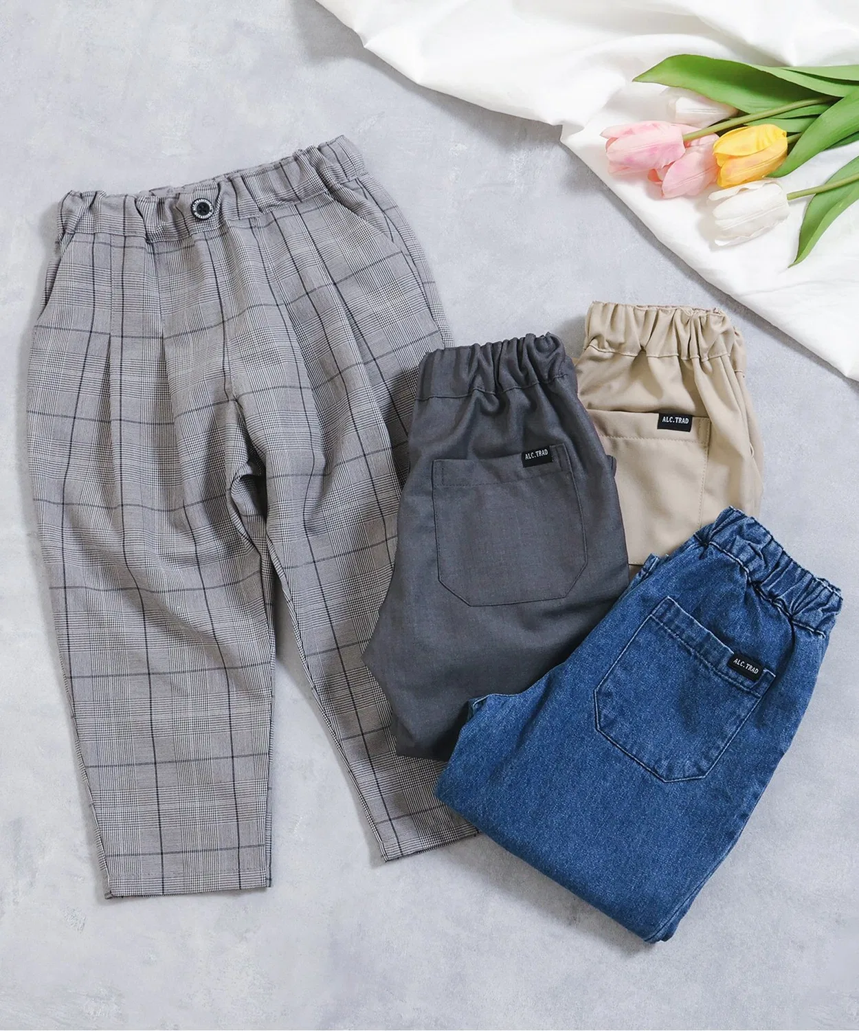 Детские брюки-зауженные с защипами, модель Tapered Tuck, apres les cours, Charcoal — фото 3