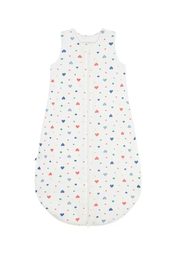 Детский спальный мешок хлопковый Bebe gigoteuse cote unisex Petit Bateau, marshmallow/multico