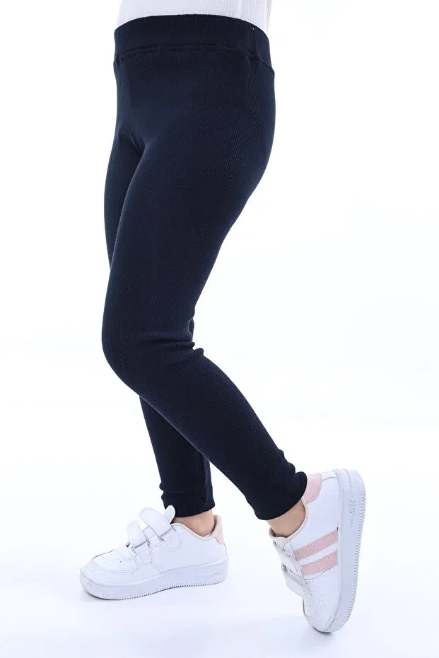Детские леггинсы для девочек хлопковые с принтом Basics Kyex, Dark Navy Blue — фото 4