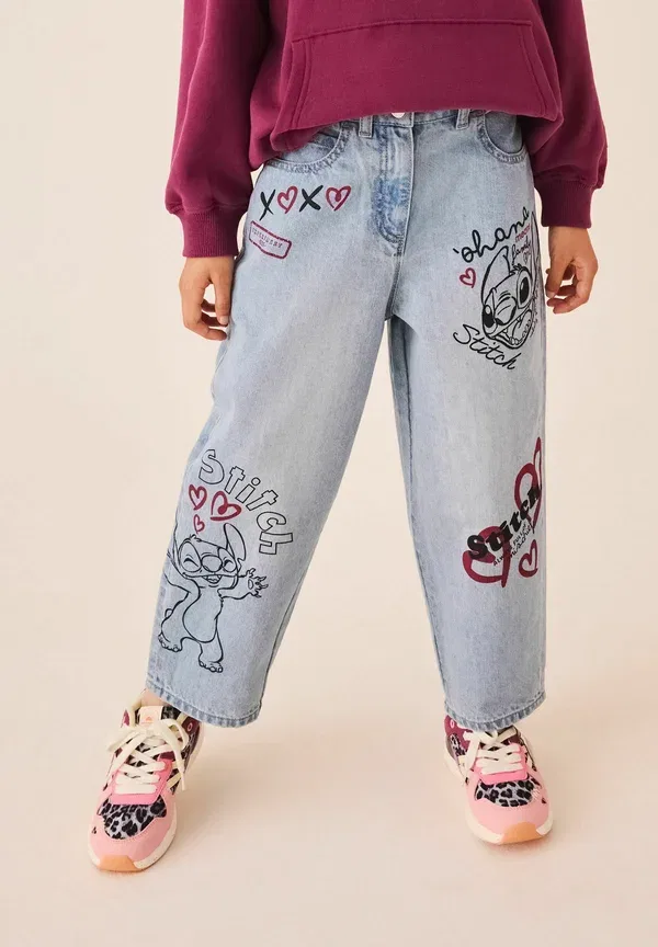 Джинсы с принтом Disney Classics Regular fit Next, Lilo & Stitch, лиловый — фото 2