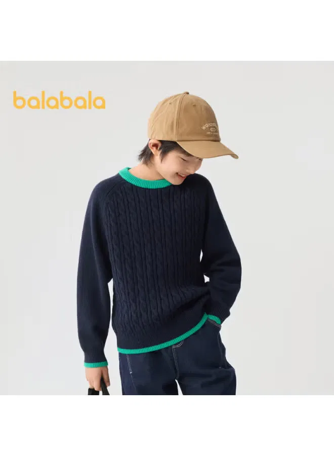 Пуловер детский с фактурным узором из цветных блоков Balabala