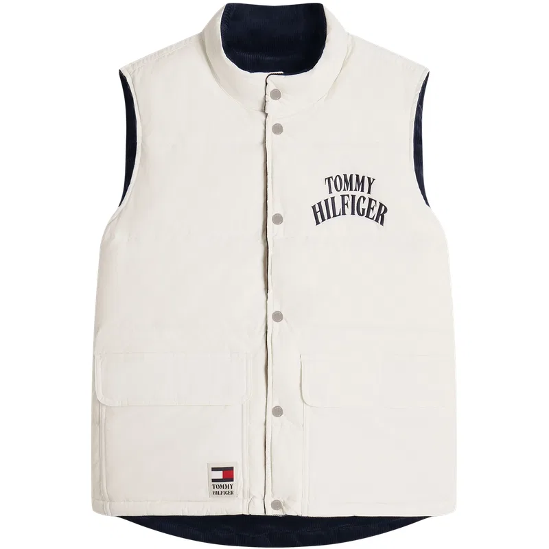 Мужской жилет утепленный с воротником-стойкой Tommy Hilfiger, Navy Blue/White DW5 — фото 4