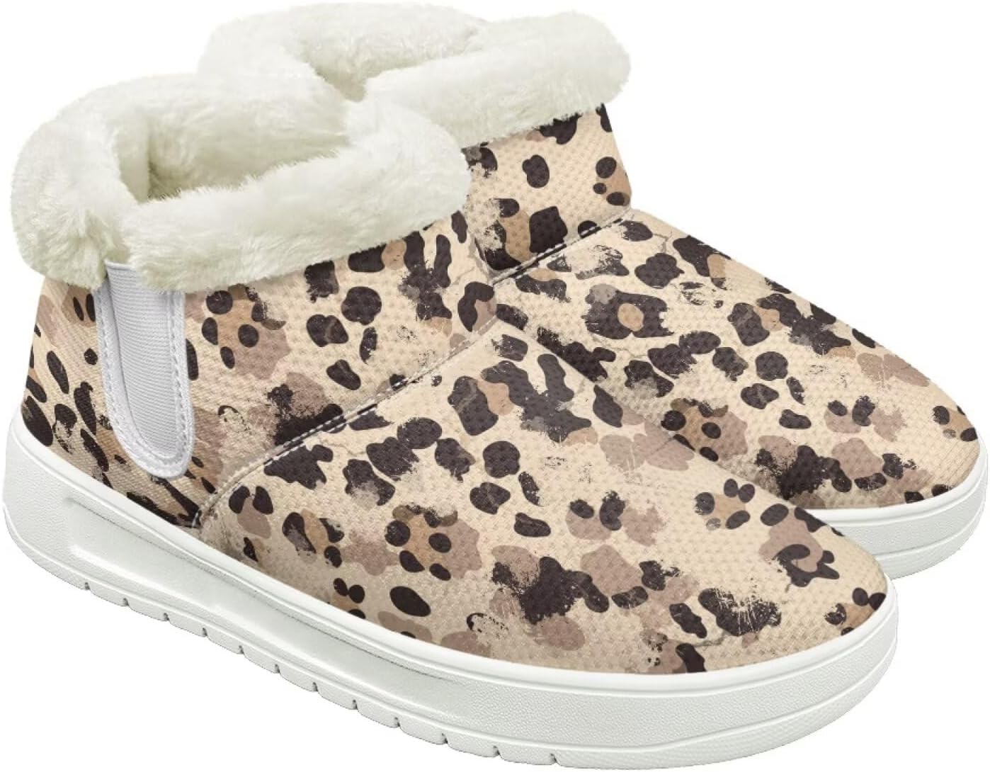 

Женские пушистые зимние сапоги для снега, утепленные флисом, удобные, теплые, водоотталкивающие, для женщин и мужчин Cugasmaru, Animal Print