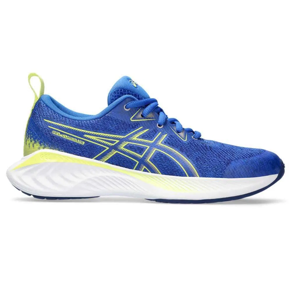 Детские кроссовки для мальчиков беговые Gel-Cumulus 25 GS ASICS, Illusion Blue Glow Yellow