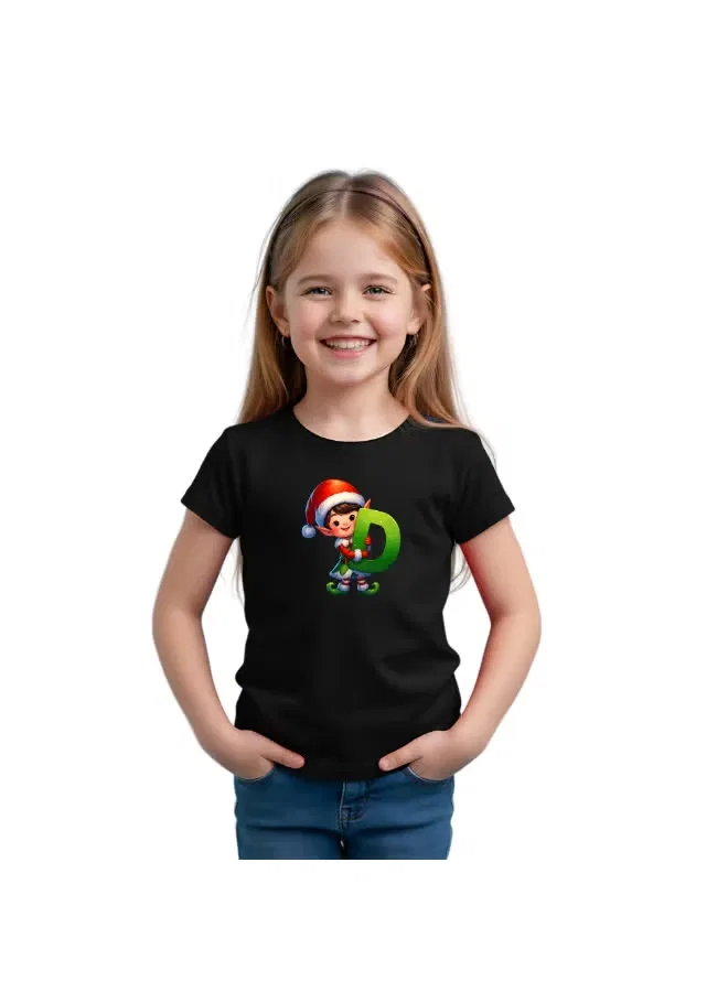 Футболка с новогодним принтом и монограммой унисекс детская Printshop4Me, черный — фото 2