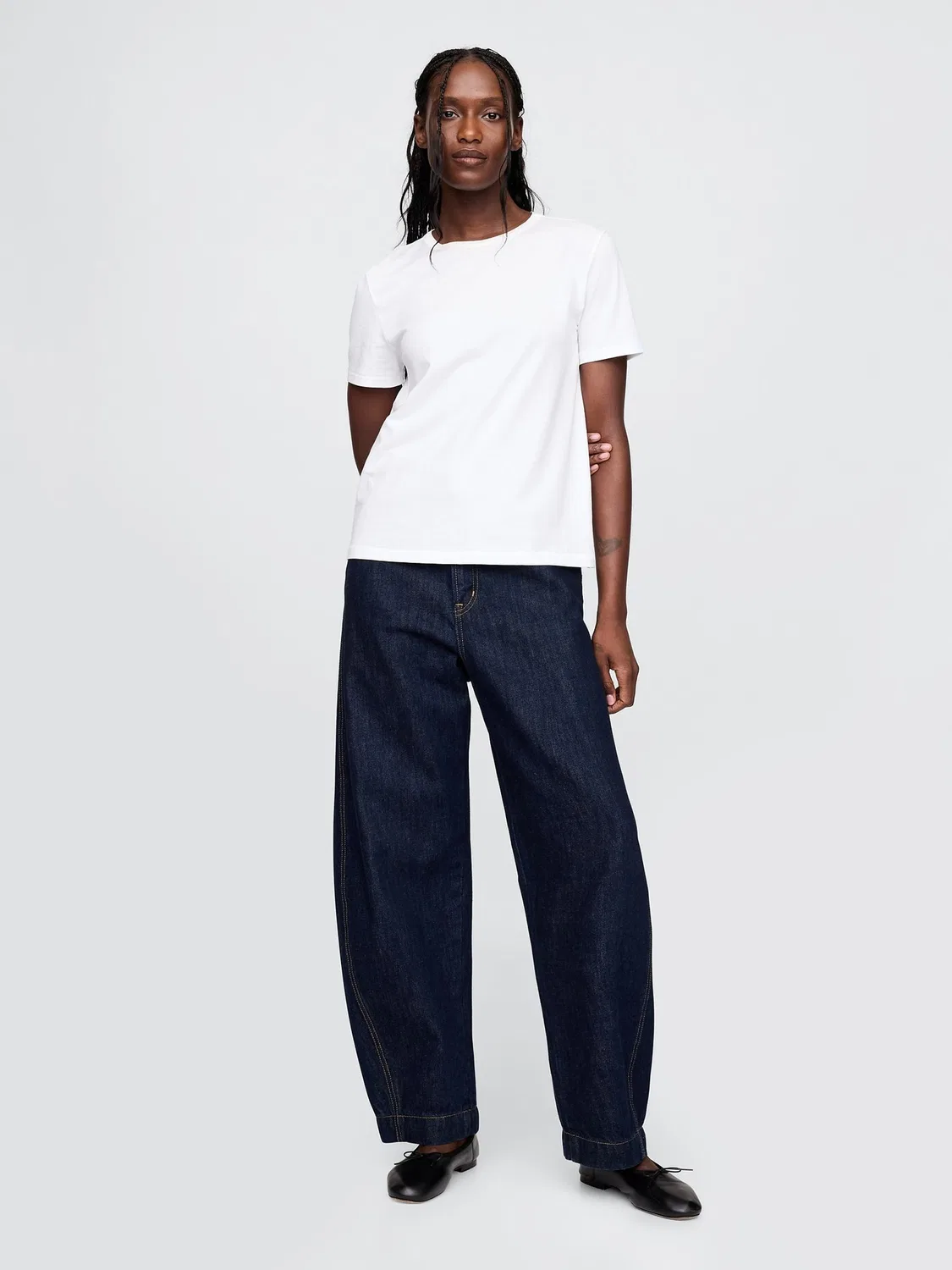 Футболка с круглым вырезом, мягкая винтажная Gap, белый — фото 3