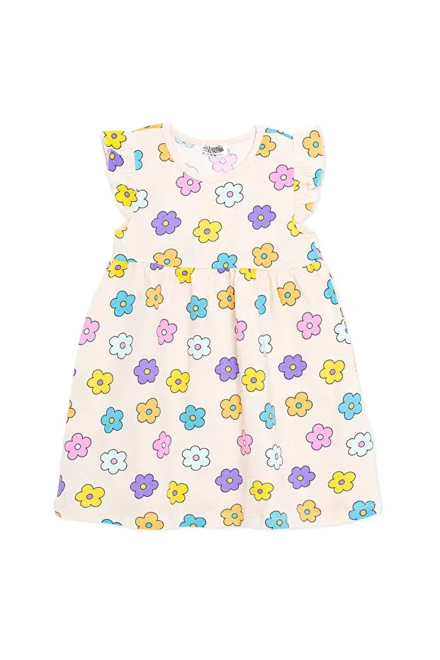Детское платье для девочек с принтом Hellobaby Ebebek Hello Baby, Beige Printed