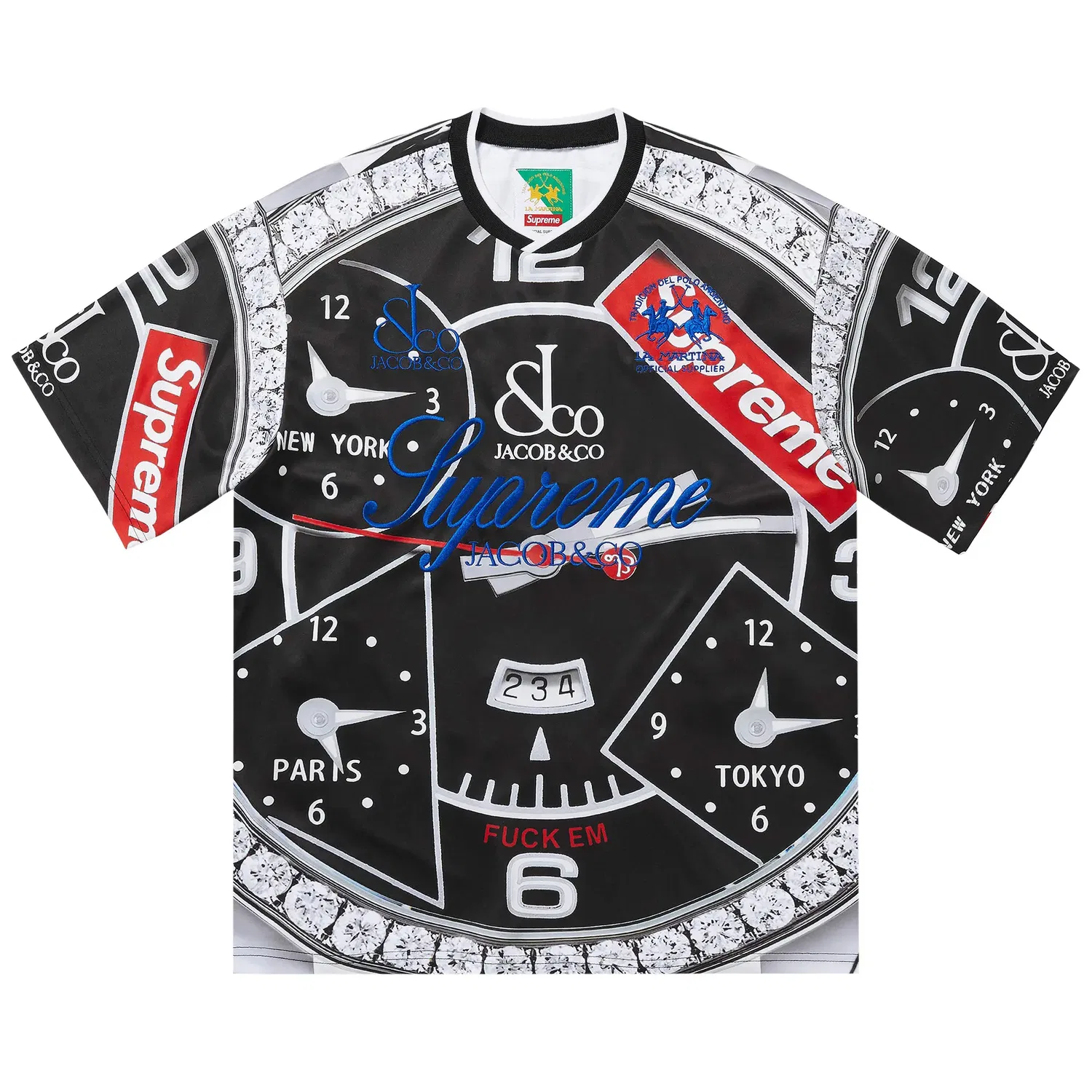 Футболка Supreme x La Martina x Jacob & Co Jersey, черный