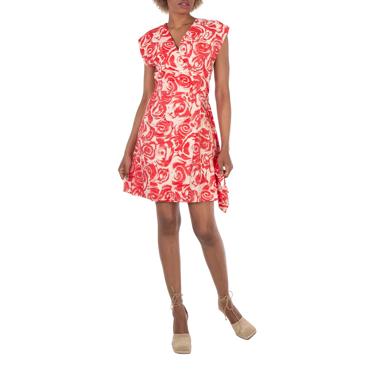 Платье-безрукавка с жаккардовым узором Rose Cotton Blend Dress Burberry, Pillar Sherbet Ip Pn — фото 3