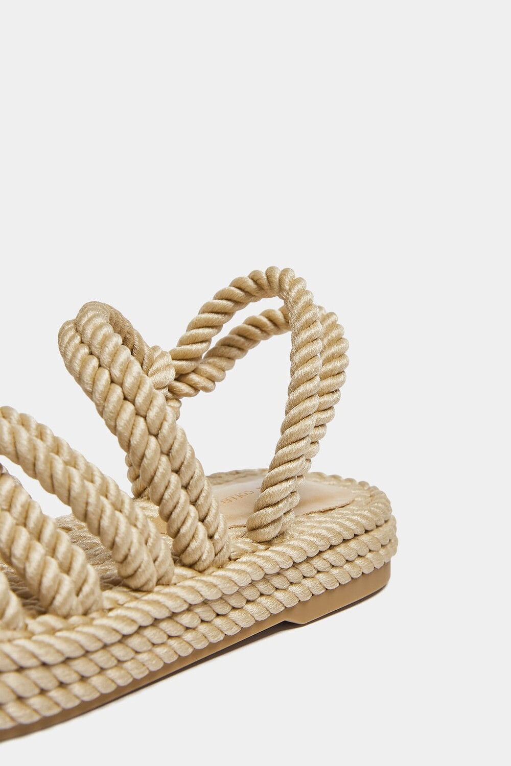 Сандалии Pull&Bear Flat Rope, бежевый — фото 4