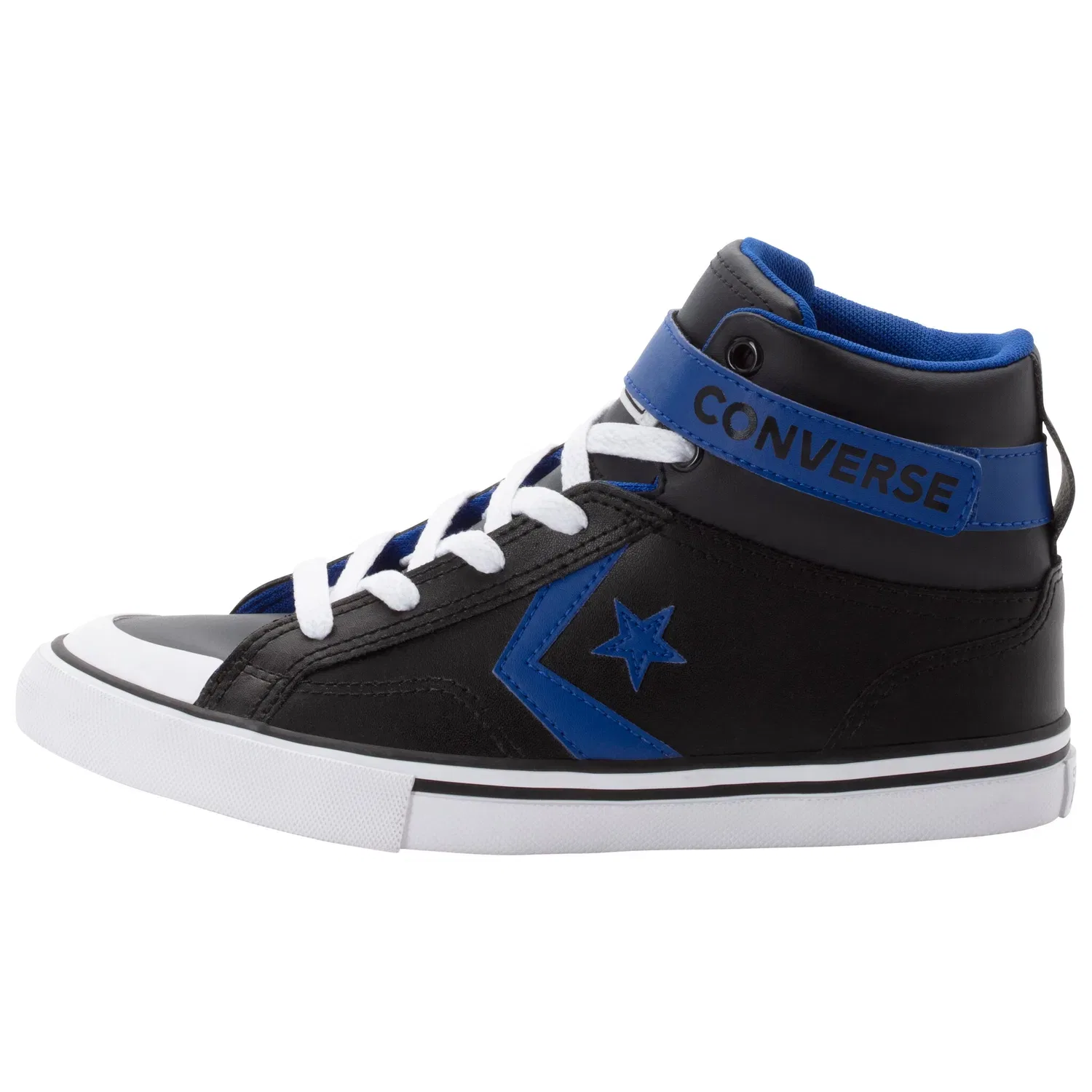 Детские кеды с ремешком Converse PRO BLAZE STRAP LEATHER, Black/Blue/White — фото 3