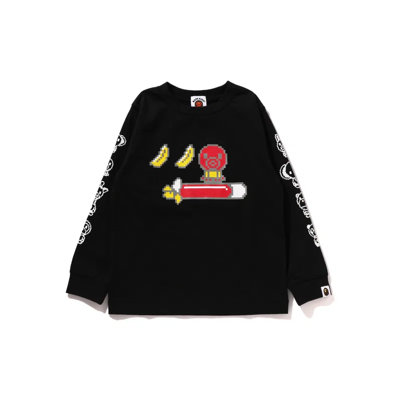 Детская футболка с длинным рукавом A BATHING APE, Black BKX