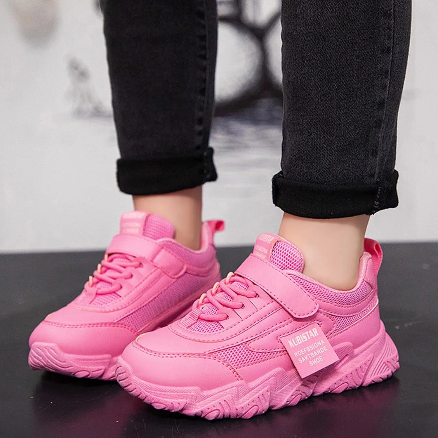 Детские кроссовки для девочек с легким дышащим верхом, Hot Pink — фото 2