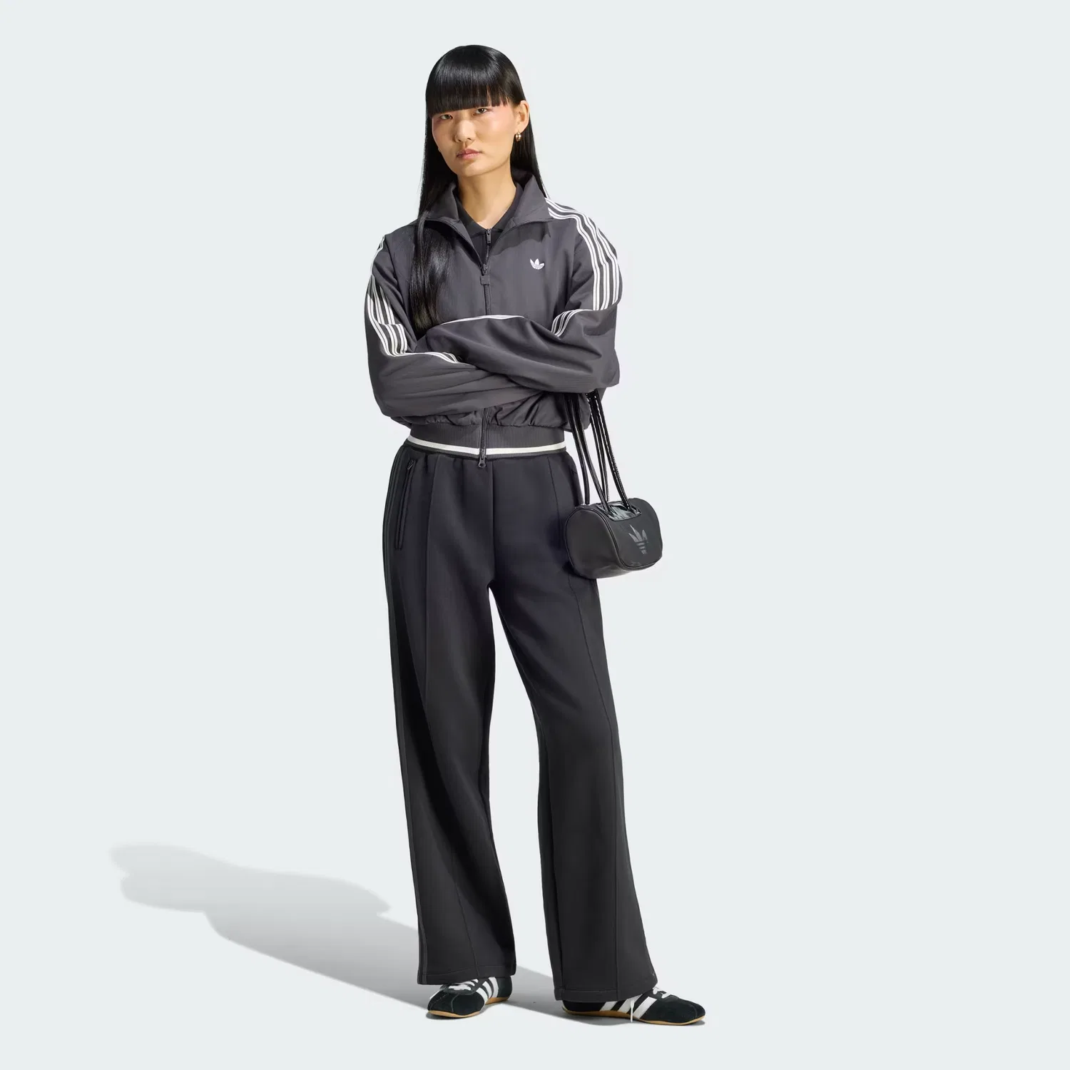 Женская спортивная куртка свободного кроя Firebird Adidas Originals, черный/белый — фото 3