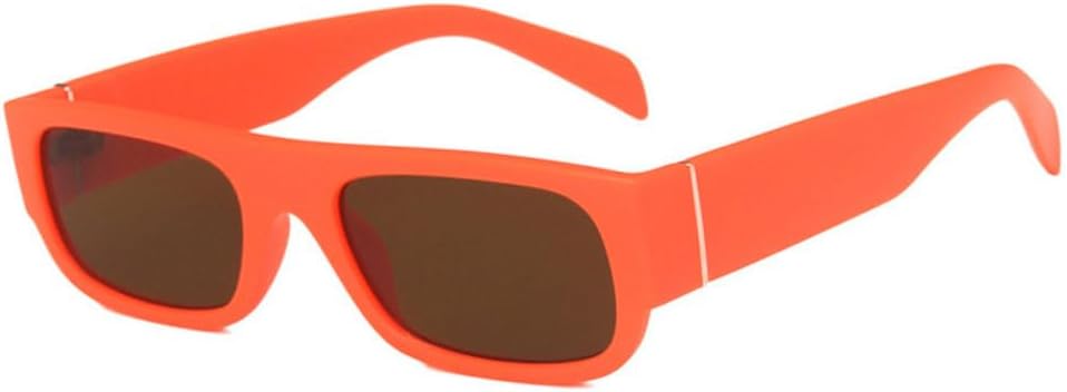 

Женские солнцезащитные очки LVTFCO в стиле ретро, ​​маленькие прямоугольные, модные, фиолетовые, с защитой от УФ-излучения UV400, трендовые мужские солнцезащитные очки, Matte Orange Tea