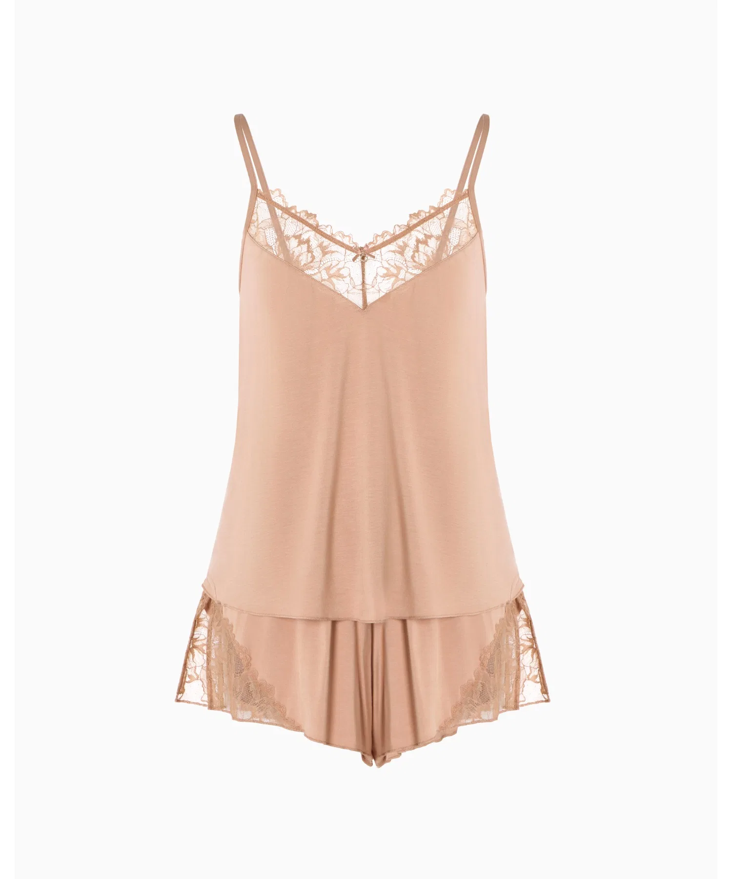 [Emporio Armani] Пижамный комплект ASV Eternal Lace: топ и шорты с отделкой из переработанного кружева