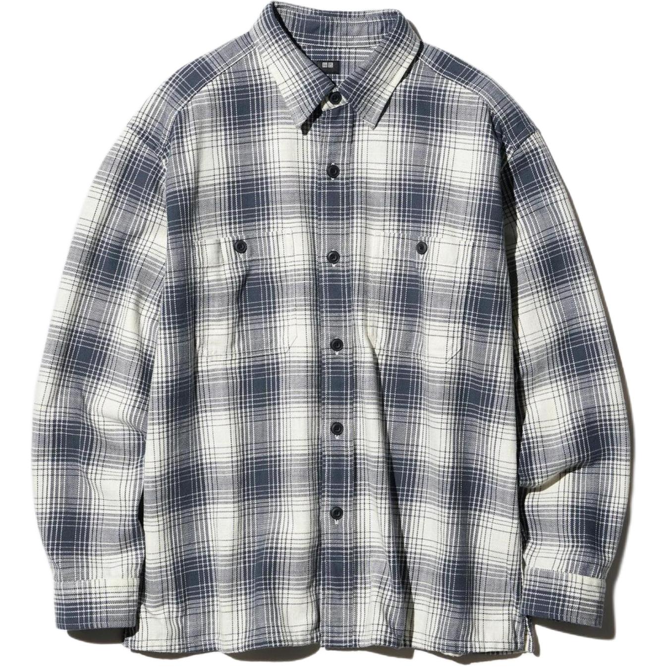 

Рубашка унисекс темно-серая UNIQLO, темно-серый