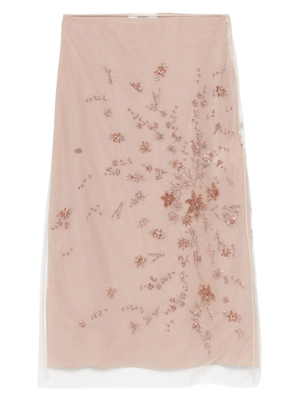 

Многослойная юбка миди FENDI, нейтральный