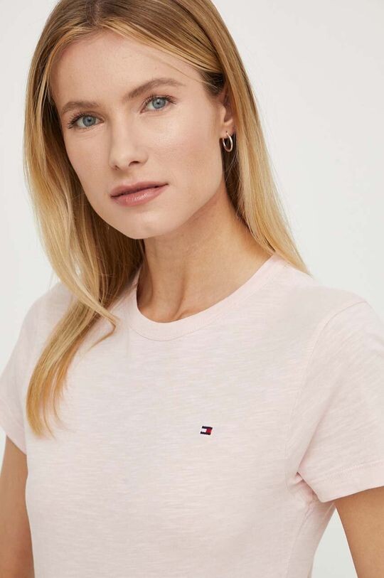 

Хлопковая футболка Tommy Hilfiger, роза