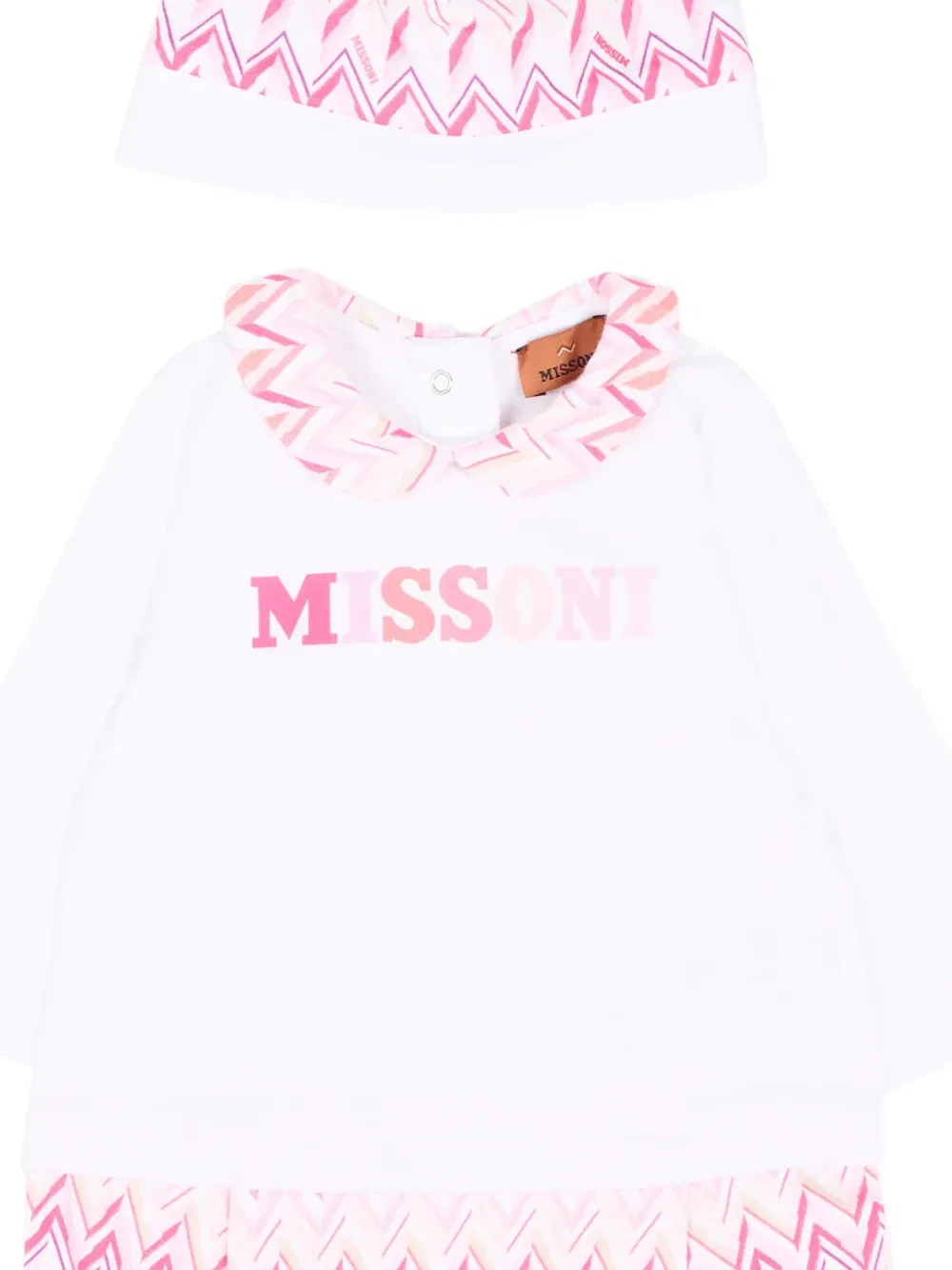 Комплект детского комбинезона с зигзагообразным узором Missoni Kids, белый — фото 3