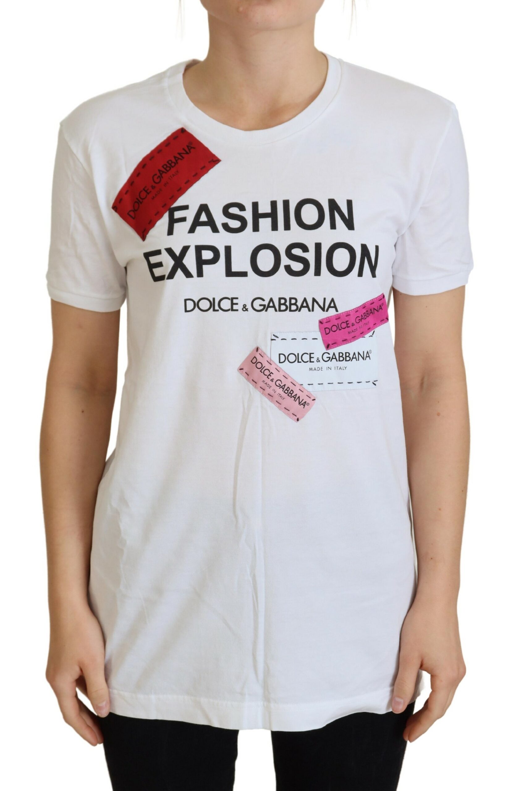 

Элегантная белая хлопковая повседневная футболка Dolce & Gabbana