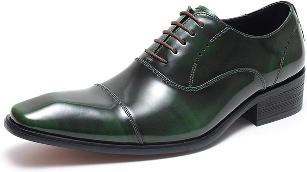 

Мужские ручные оксфорды Santimon, Настоящие кожаные броги дерби для бизнеса/свадьбы/смокинга, Формальная обувь с амортизирующей подошвой, Люксовая обувь для выпускного и повседневного использования, зеленый