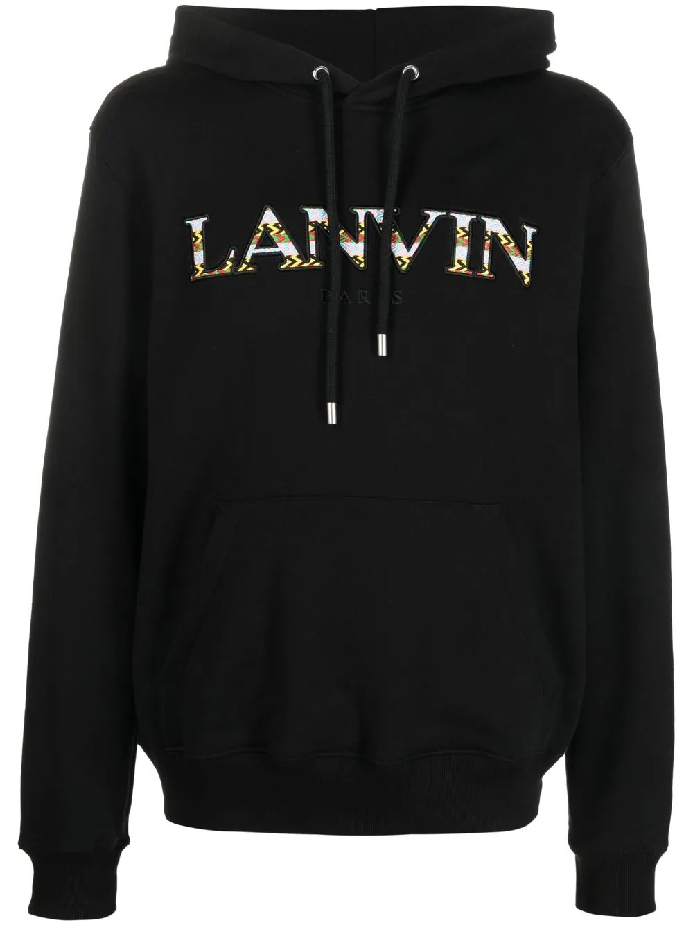 

Худи с карманом-муфтой и вышитым логотипом Lanvin, черный