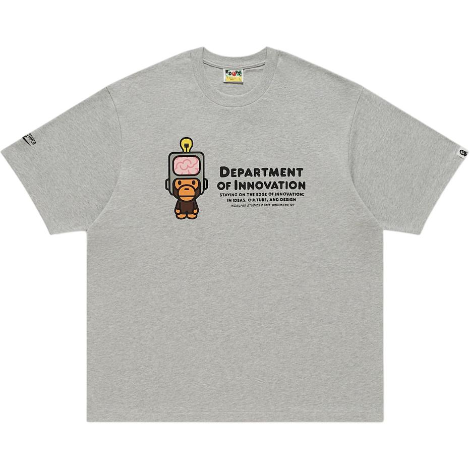 Футболка Bape X KidSuper Milo Dept. Of Innovation с принтом A BATHING APE, белый — фото 3