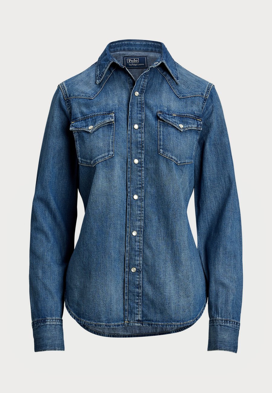 Блуза Polo Ralph Lauren DENIM WESTERN SHIRT, Canaria Wash/Yellow — фото 4