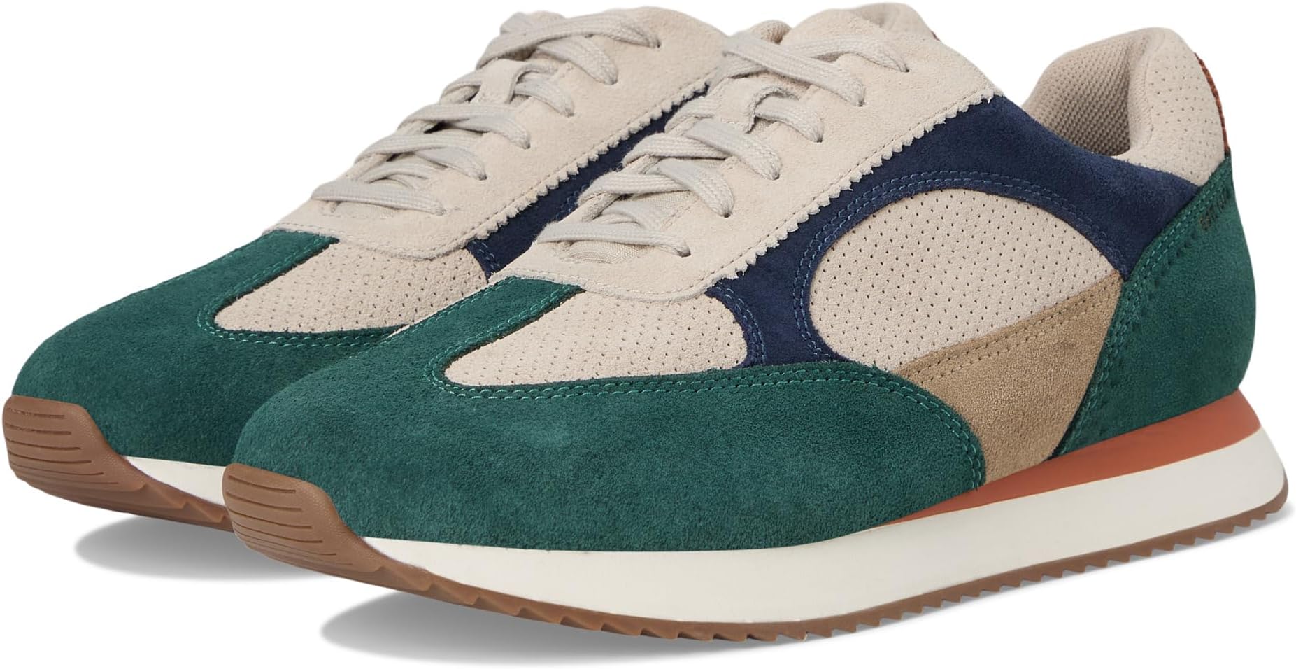 

Кроссовки Johnston & Murphy Chase Perfed T-Toe, цвет Green/Beige/Navy Suede