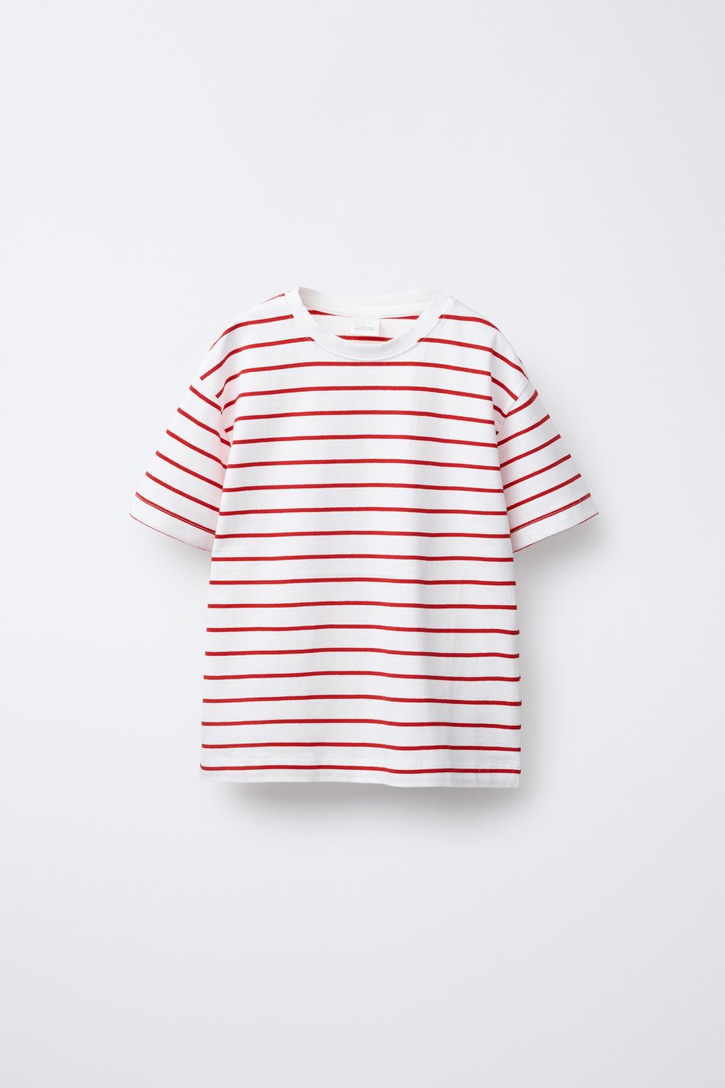 

Базовая футболка в полоску ZARA, красный