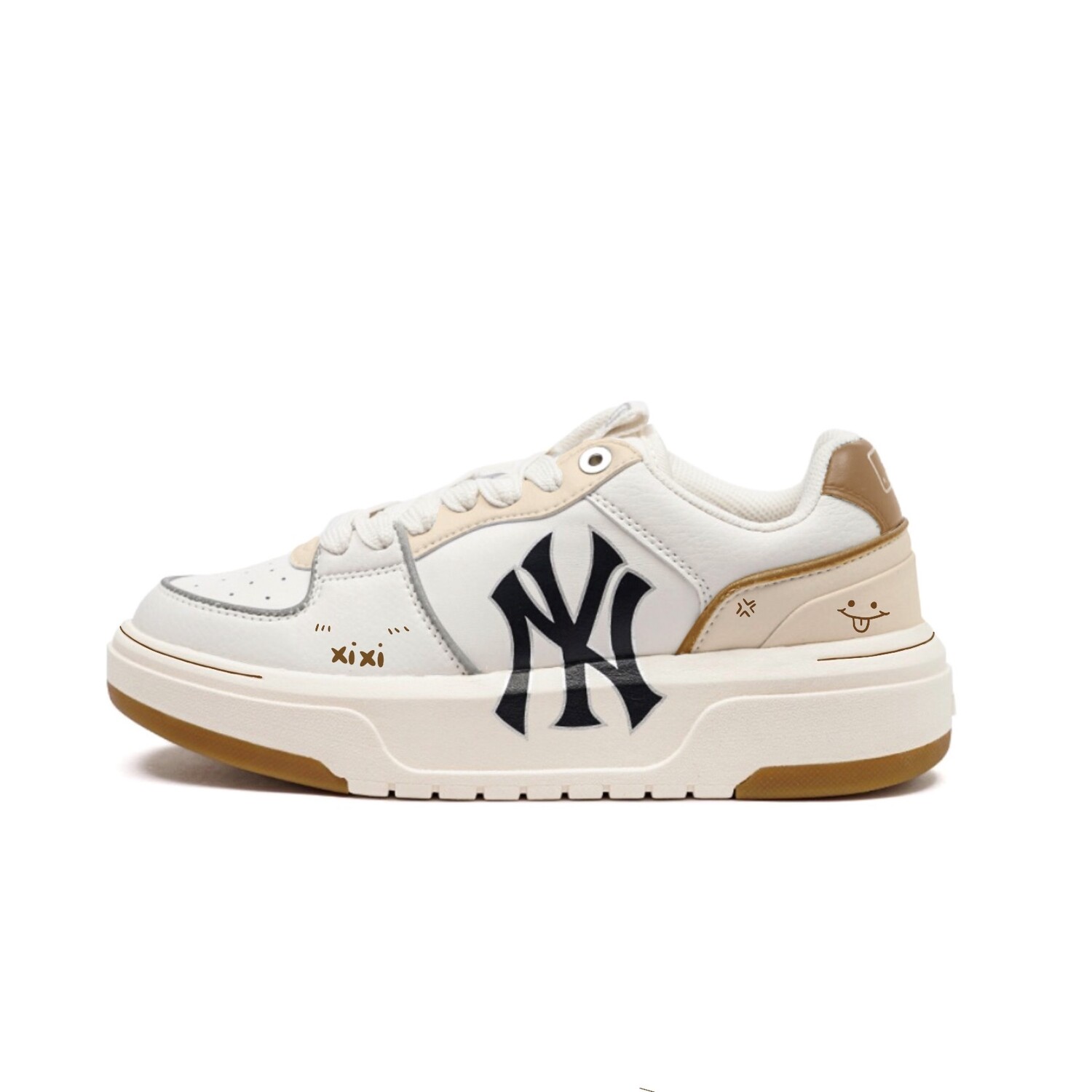 

Кроссовки MLB Chunky Liner Skateboarding Shoes Unisex Low-top Light Brown, White, хаки