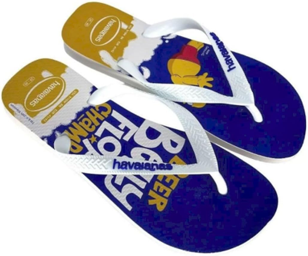 Мужские шлепанцы Havaianas, размер США: 7, белый/синий/синий — фото 2