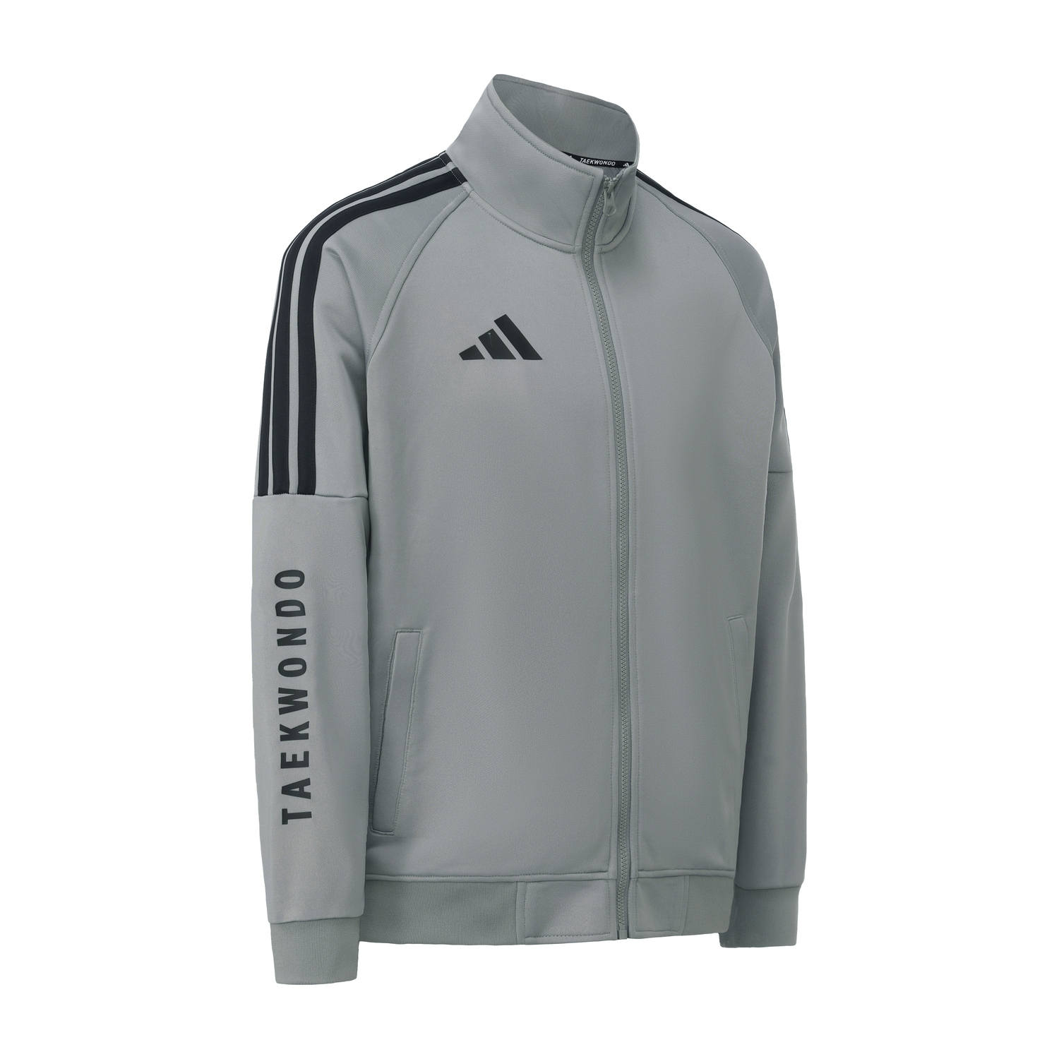 3 Stripes Casual Sportswear Unisex Adidas, серый set (stand collar top+fitted pants) — фото 3