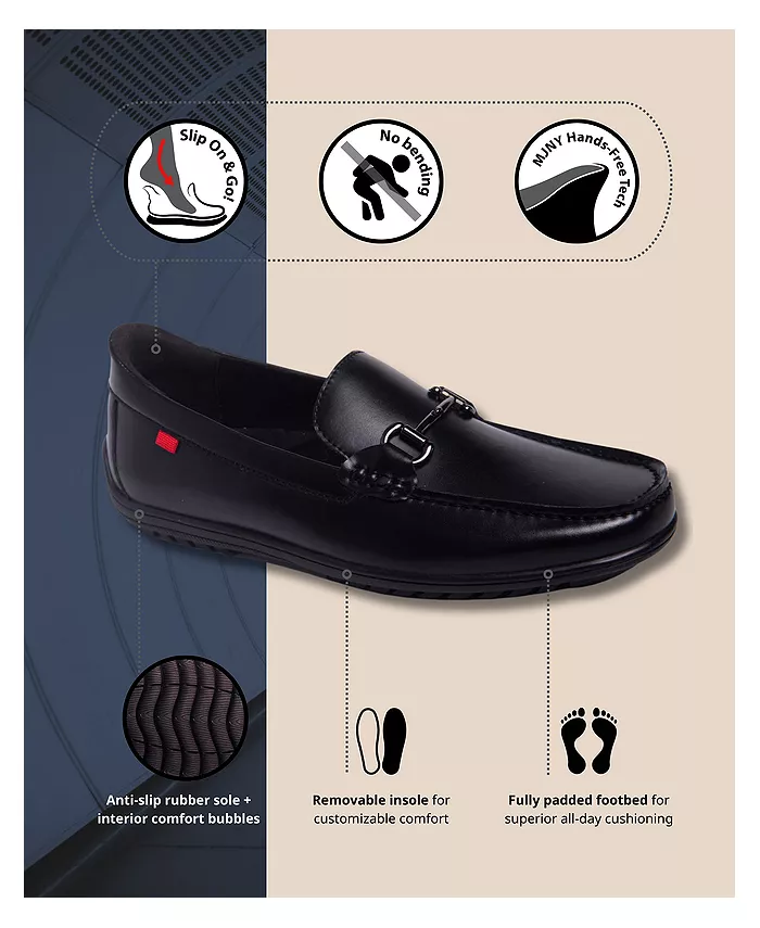 Мужские лоферы Elliot Road с технологией Hands-Free Slip On и пряжкой Marc Joseph New York, черный — фото 2
