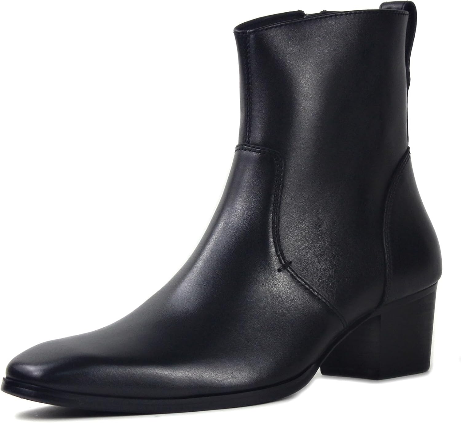 

Мужские ботинки на каблуке, повседневные черные Челси, боевые, короткие Чукка, на молнии JY002 COWSDELLA, черный