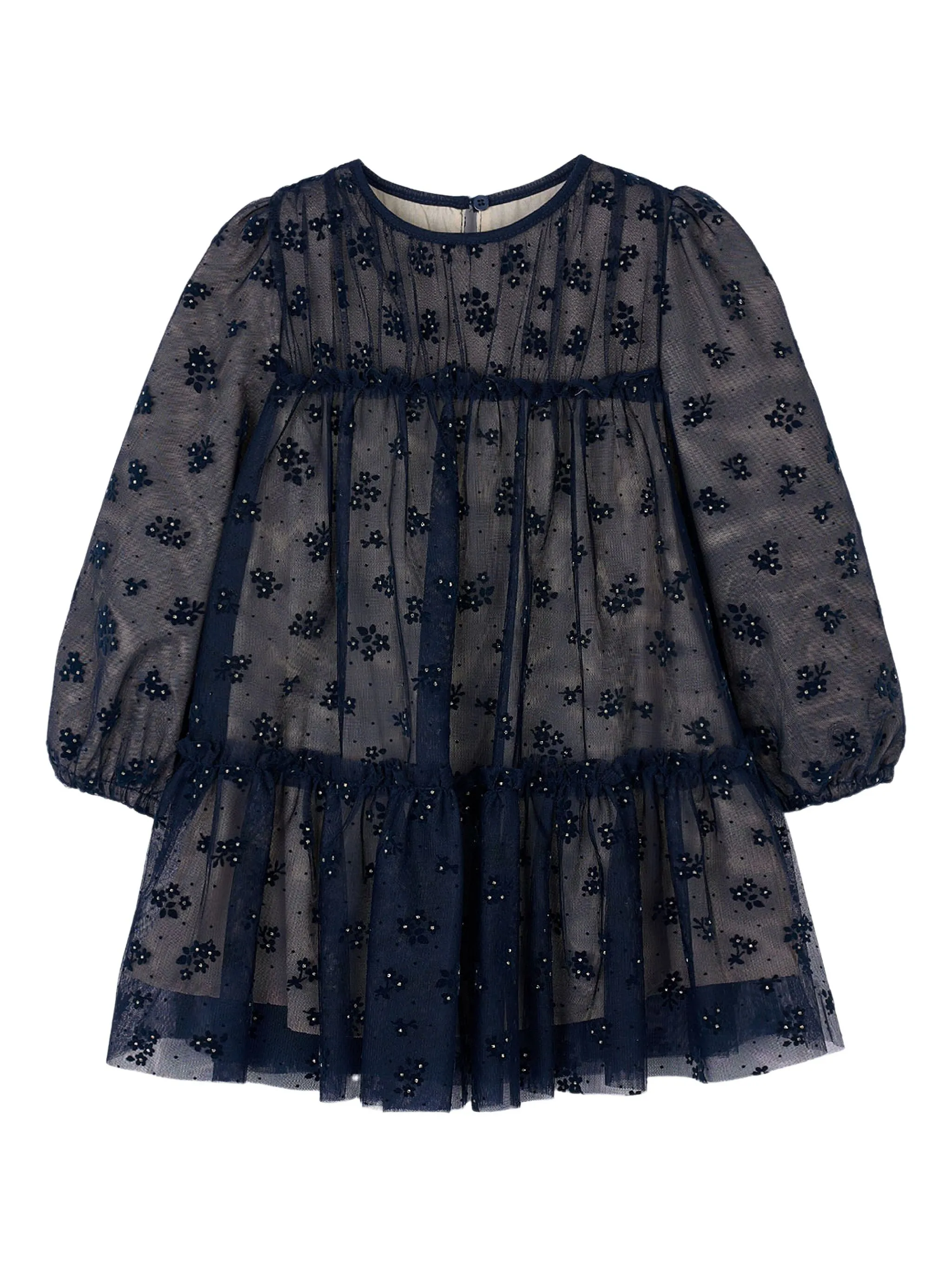 

Платье из тюля с цветочным узором Mayoral, синий