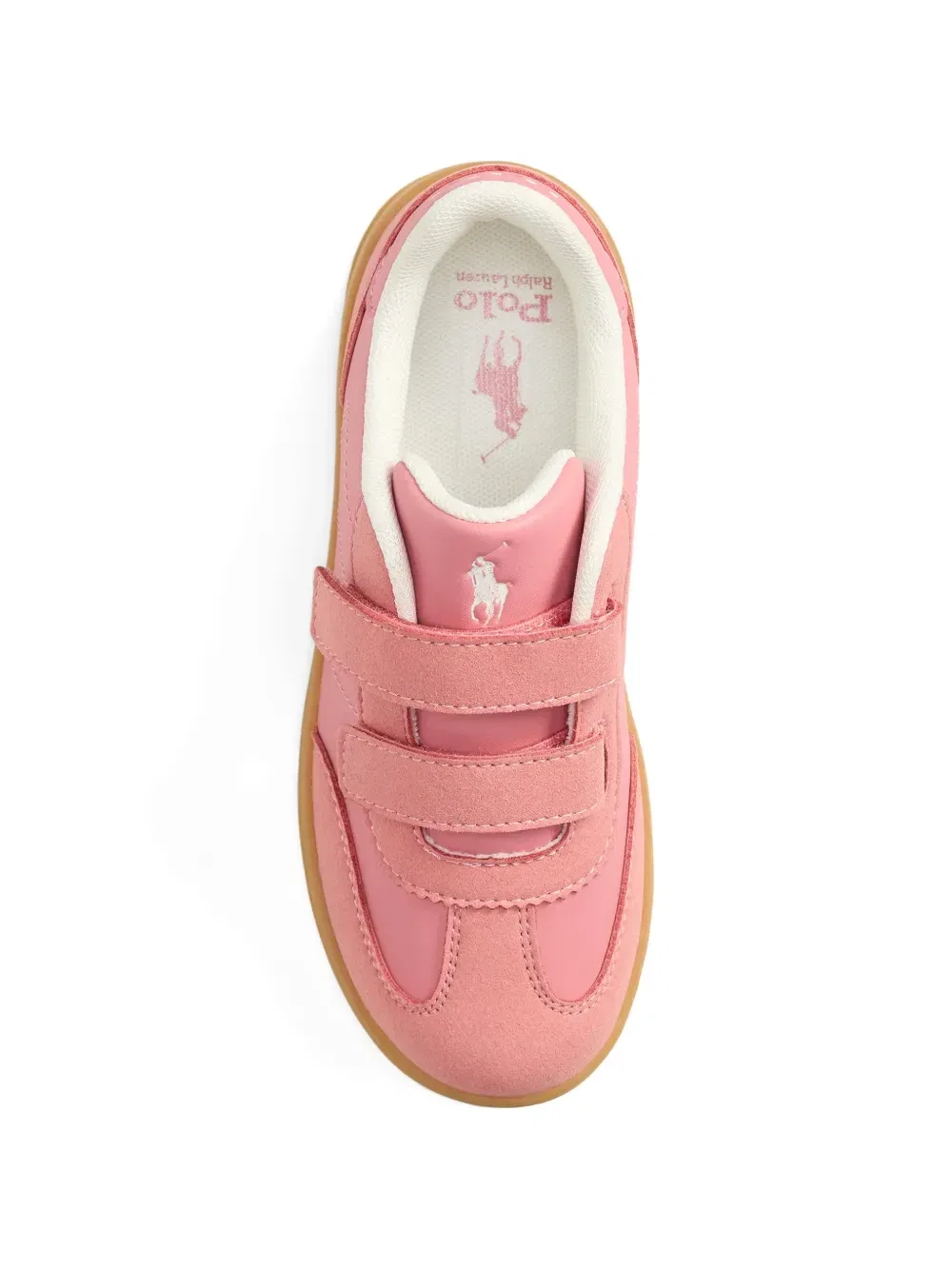 Кроссовки на липучках с логотипом Polo Ralph Lauren Kids, розовый — фото 3