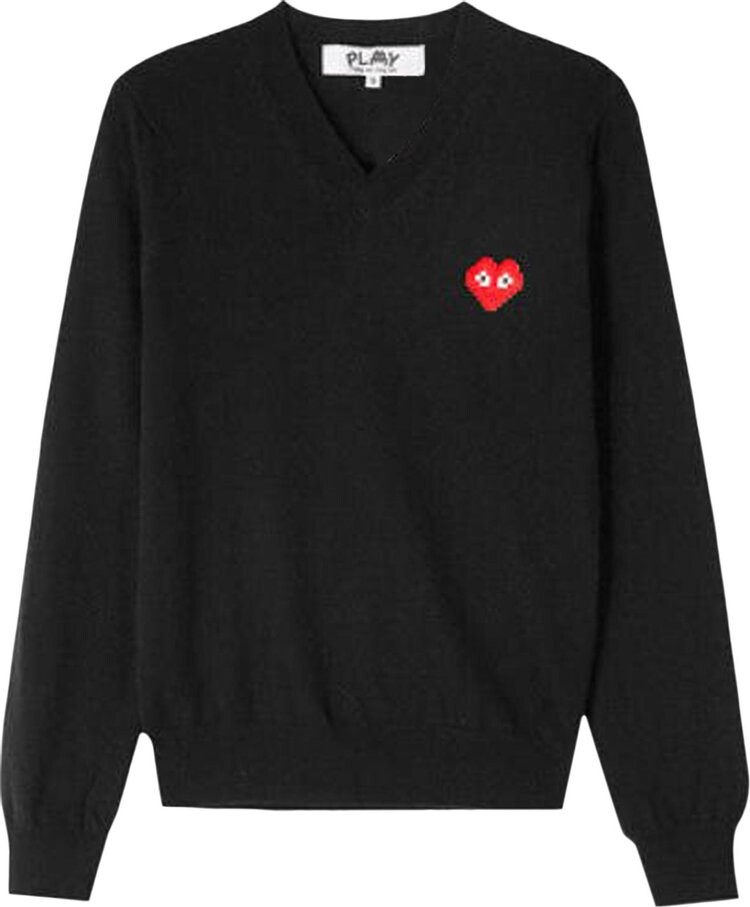 

Пуловер Comme des Garçons PLAY Heart V Neck Pullover 'Black', черный